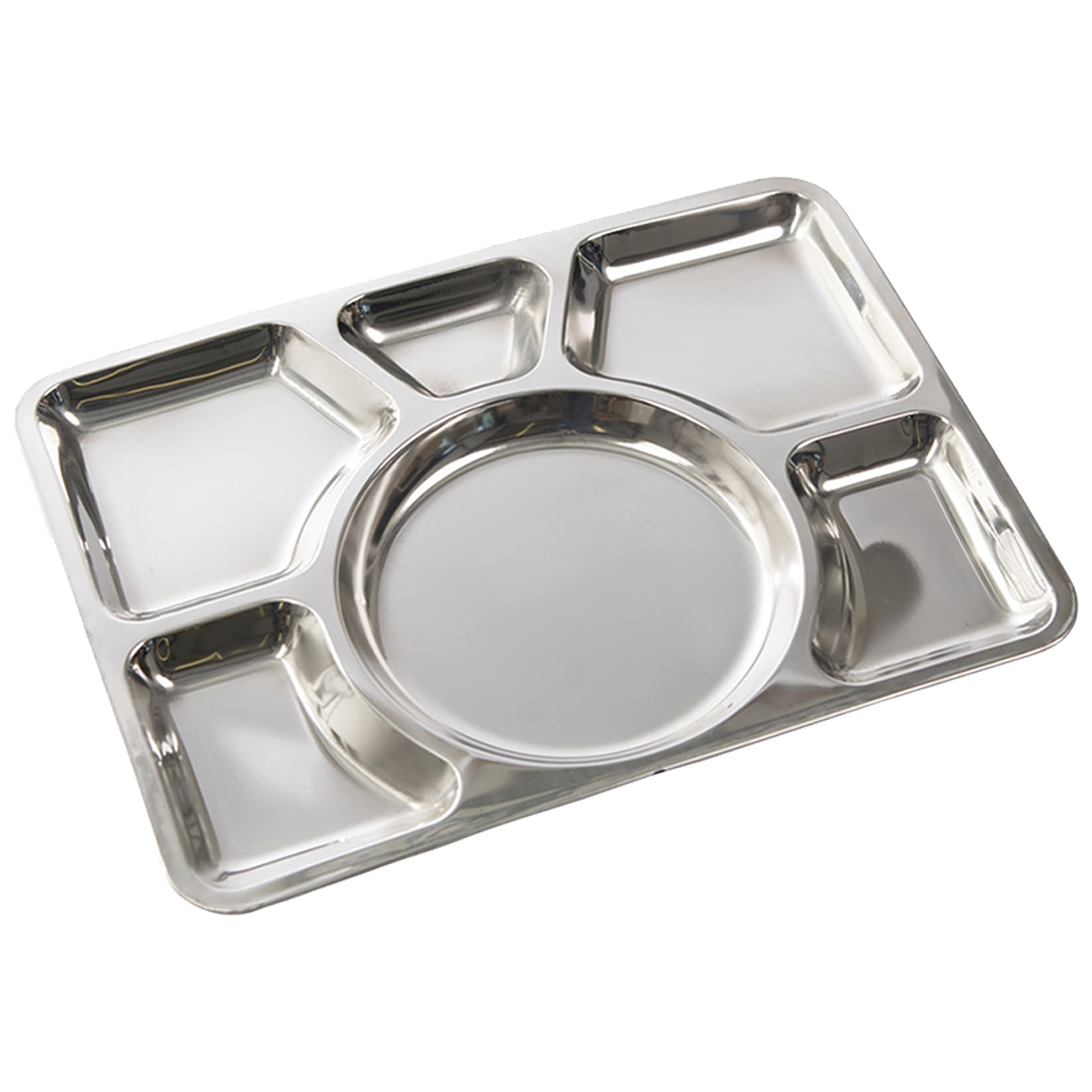 MILTEC SIX COMPARTMENT PLATE CANTEEN OUTDOOR DISH FOOD TRAY STAINLESS